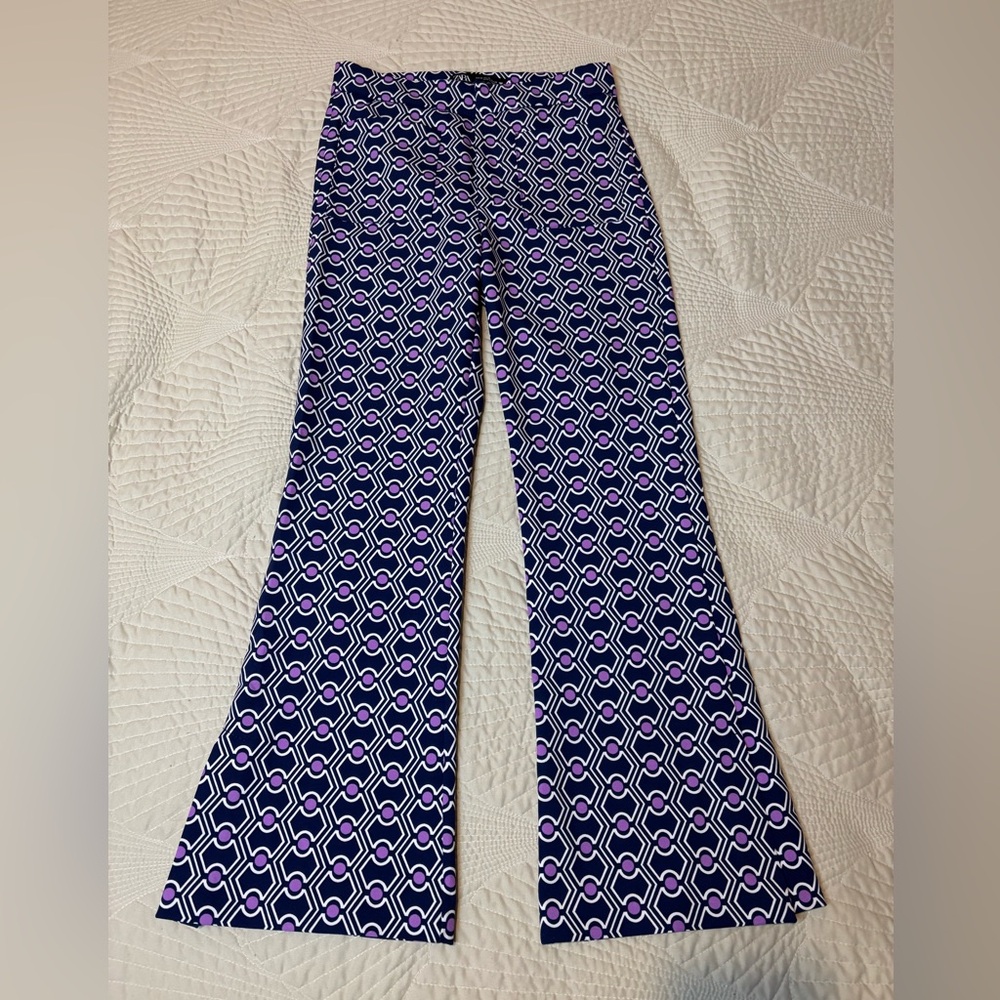 ZARA Purple Geometric Patterned Women's Pants